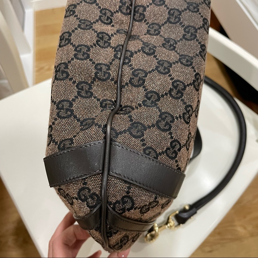 Gucci Brown GG Canvas Convertible Abbey Hobo Bag - Picture 15 of 16